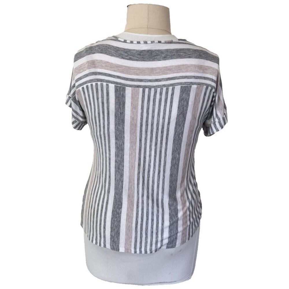 Late August - Grey, Beige, Tan Short Sleeve Dolman Top L - Picture 5 of 12